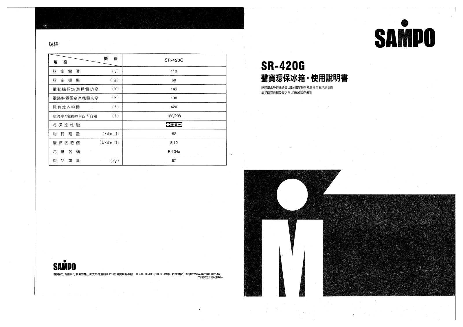 SAMPO SR-420G User Manual