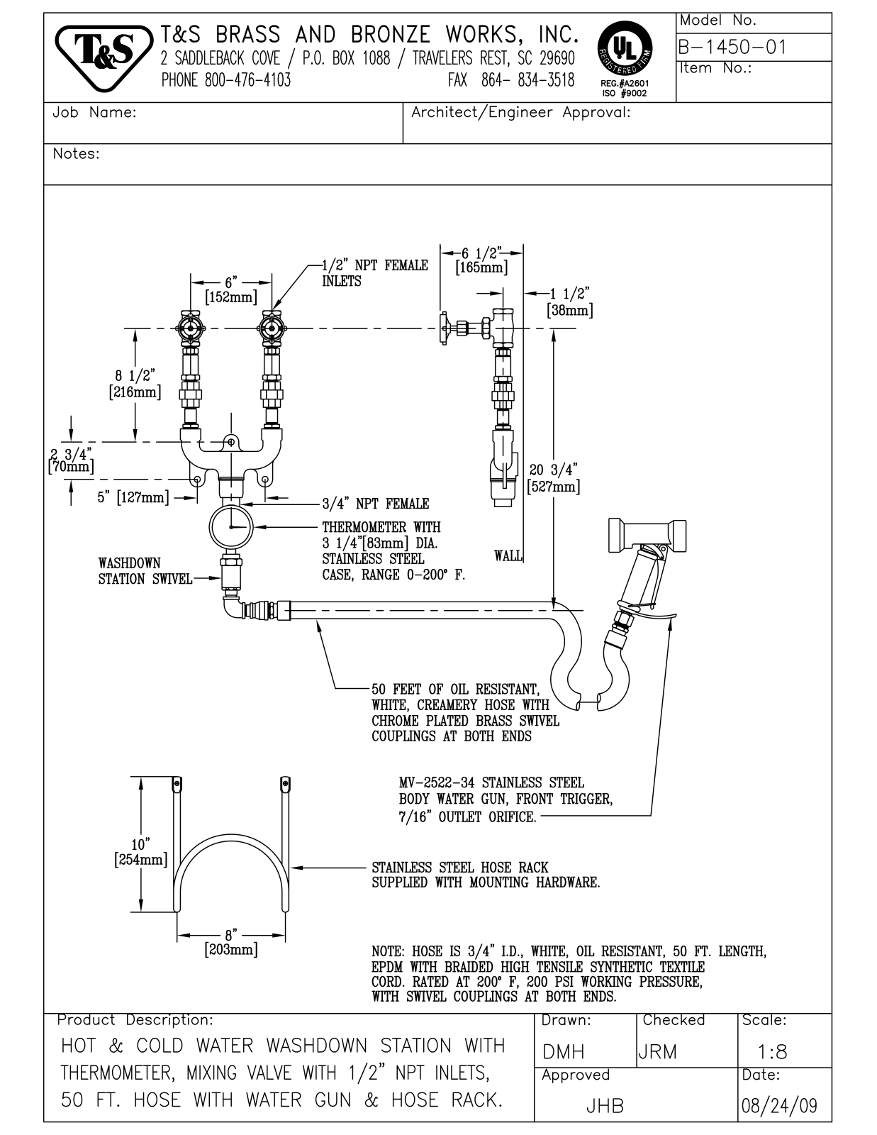 T & S Brass & Bronze Works B-1450-01 General Manual