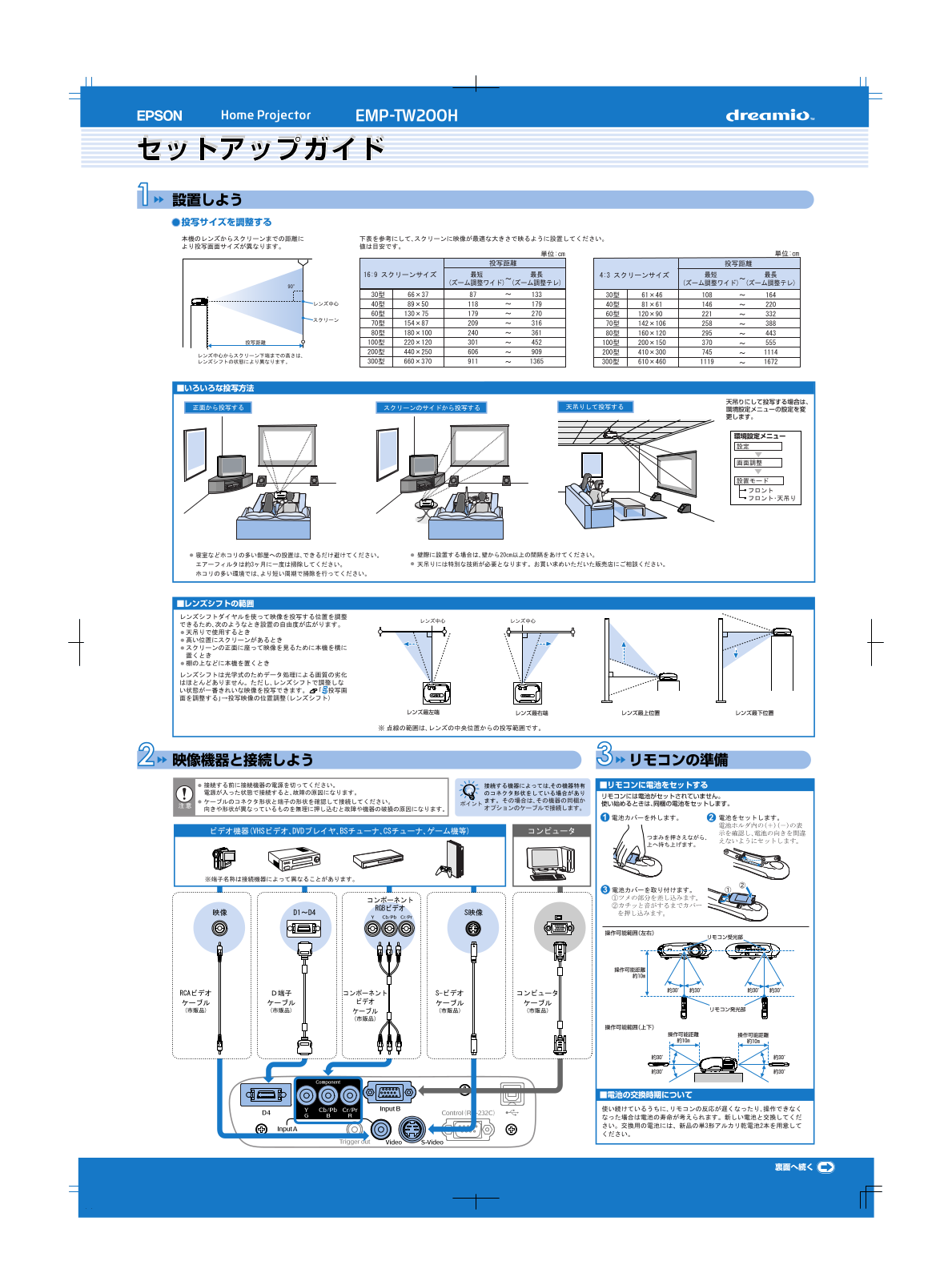 Epson EMP-TW200H Quick start guide