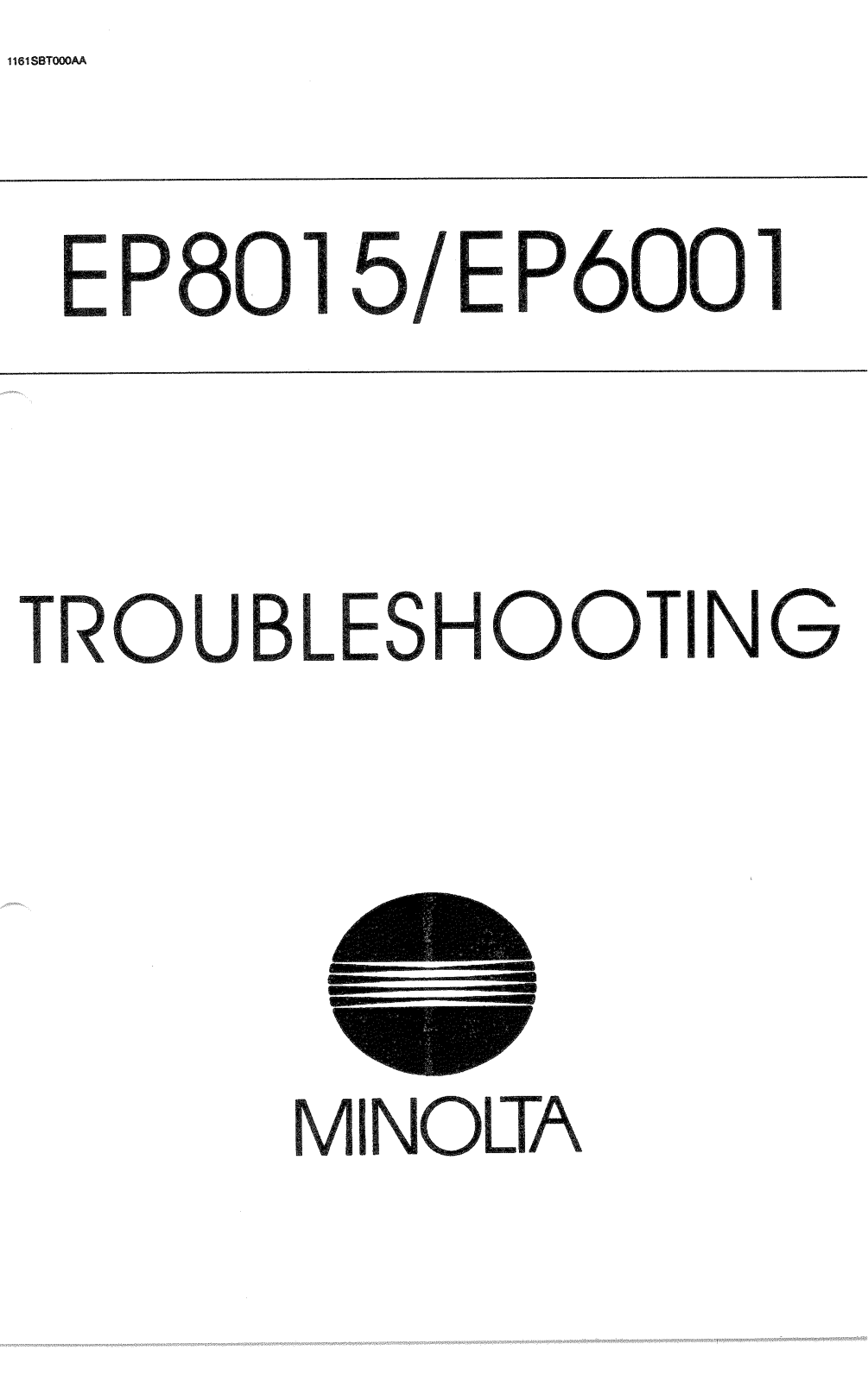 KONICA MINOLTA EP6000, EP6001 TROUBLSHOOTING