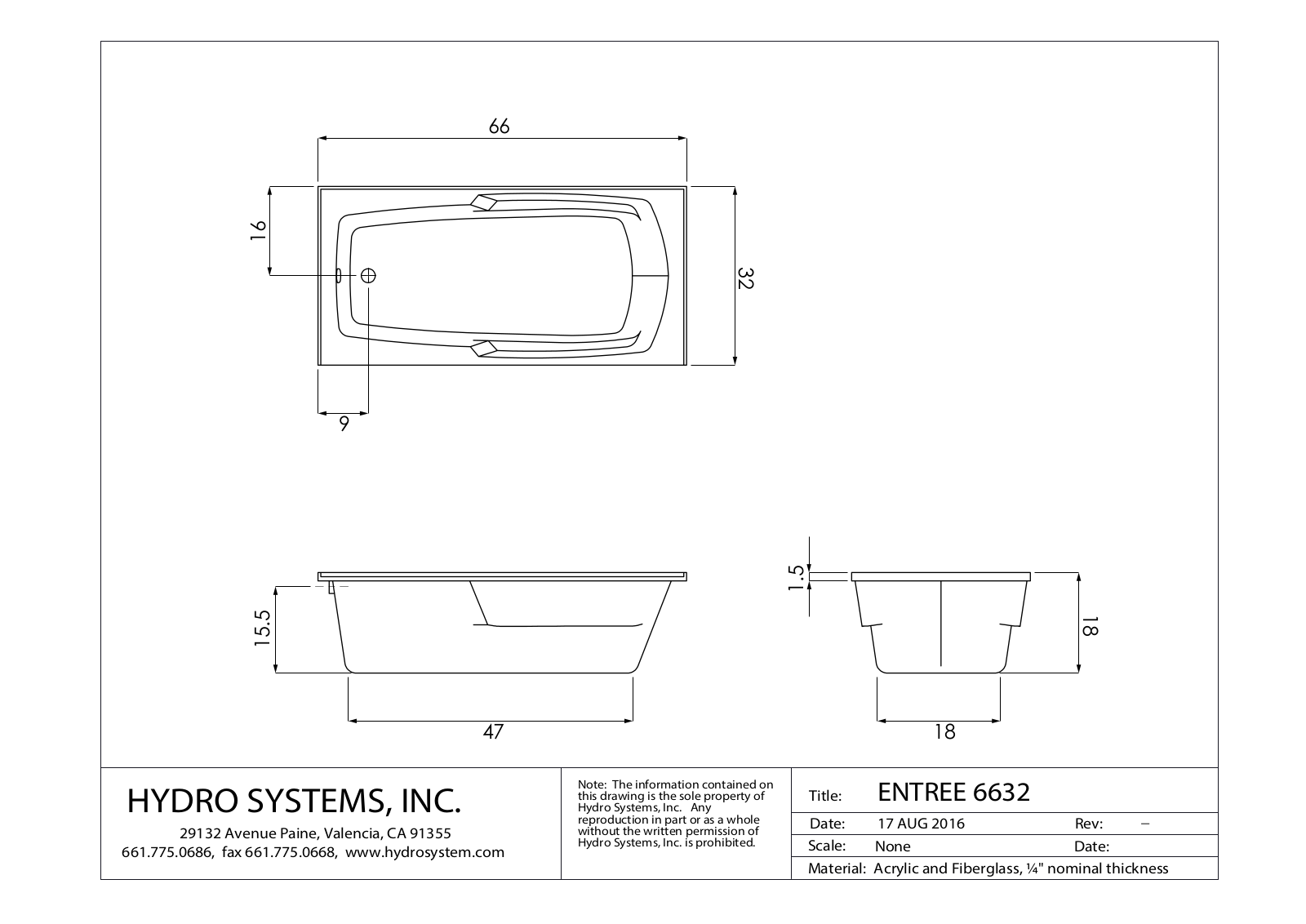 Hydro Systems Entré 6632 Shematics