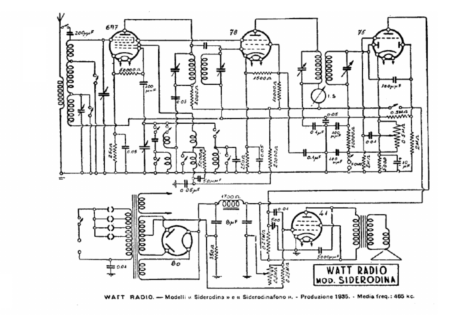 Watt Radio siderodina schematic