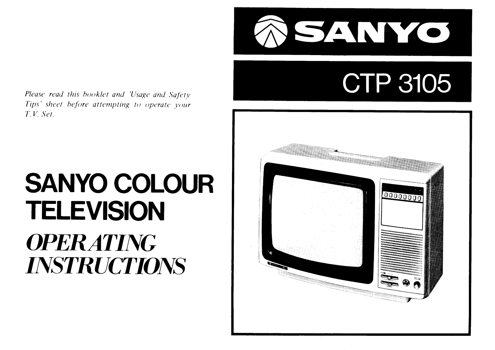 Sanyo CTP3105 Instruction Manual