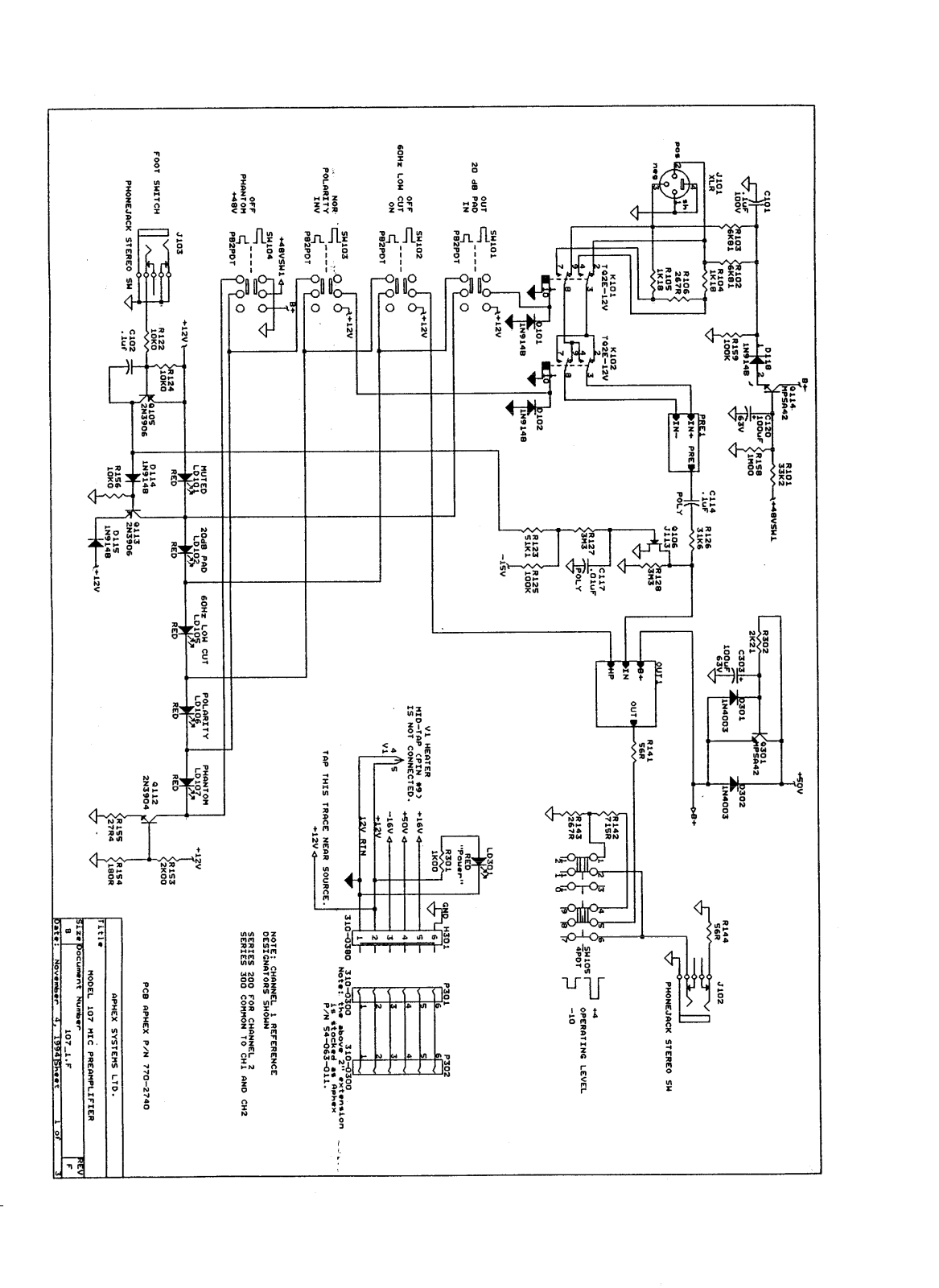 APHEX 107 MIC SCHEMATIC - ManualMachine.com