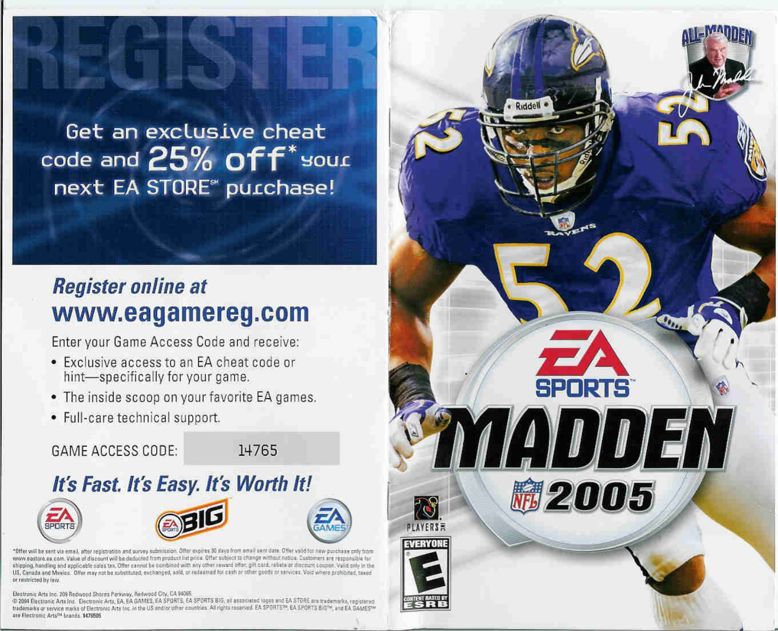 Games PS2 MADDEN 2005 User Manual