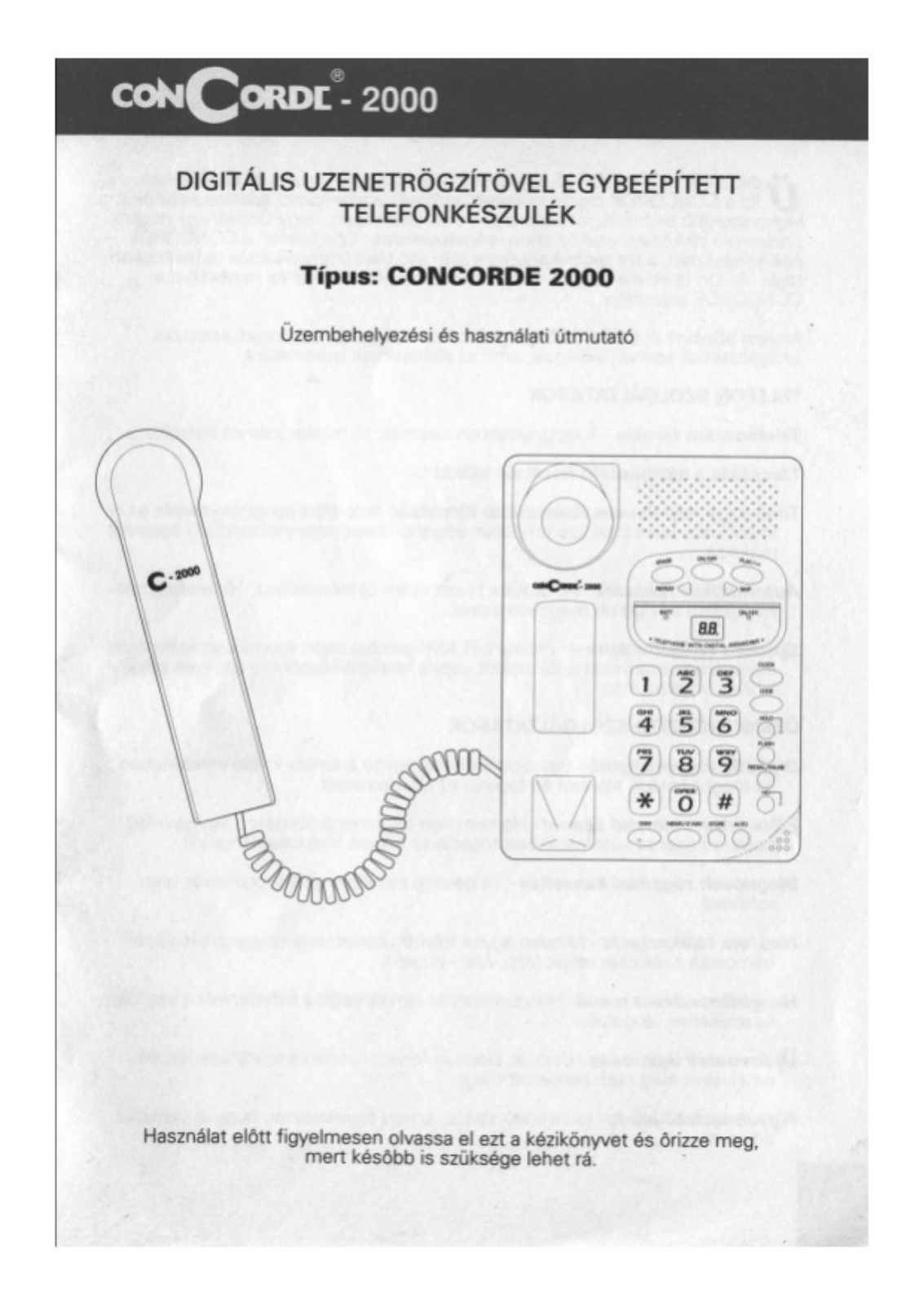 Concorde 2000 User Manual