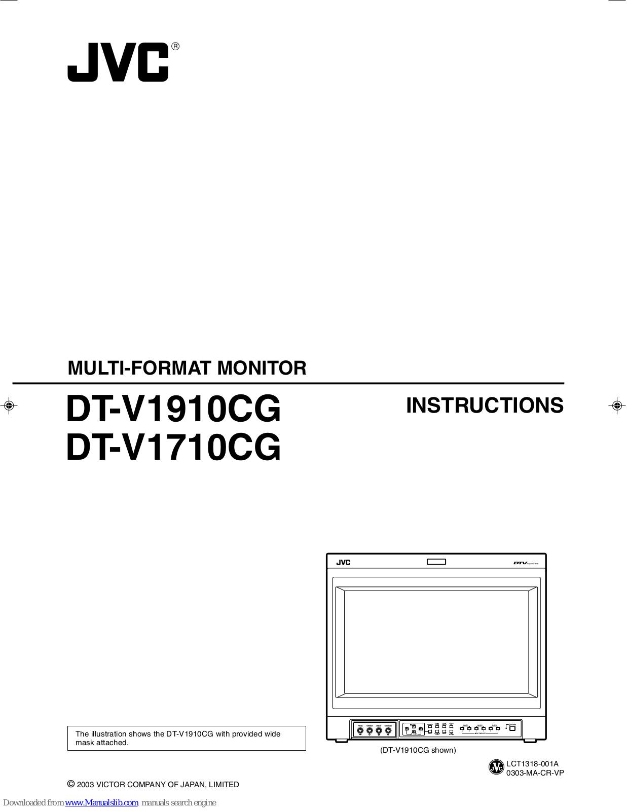 JVC DT-V1710CG/E, DT-V1710CGC, DT-V1710CG/U, DT-V1910CG/E, DT-V1910CG/U Instructions Manual