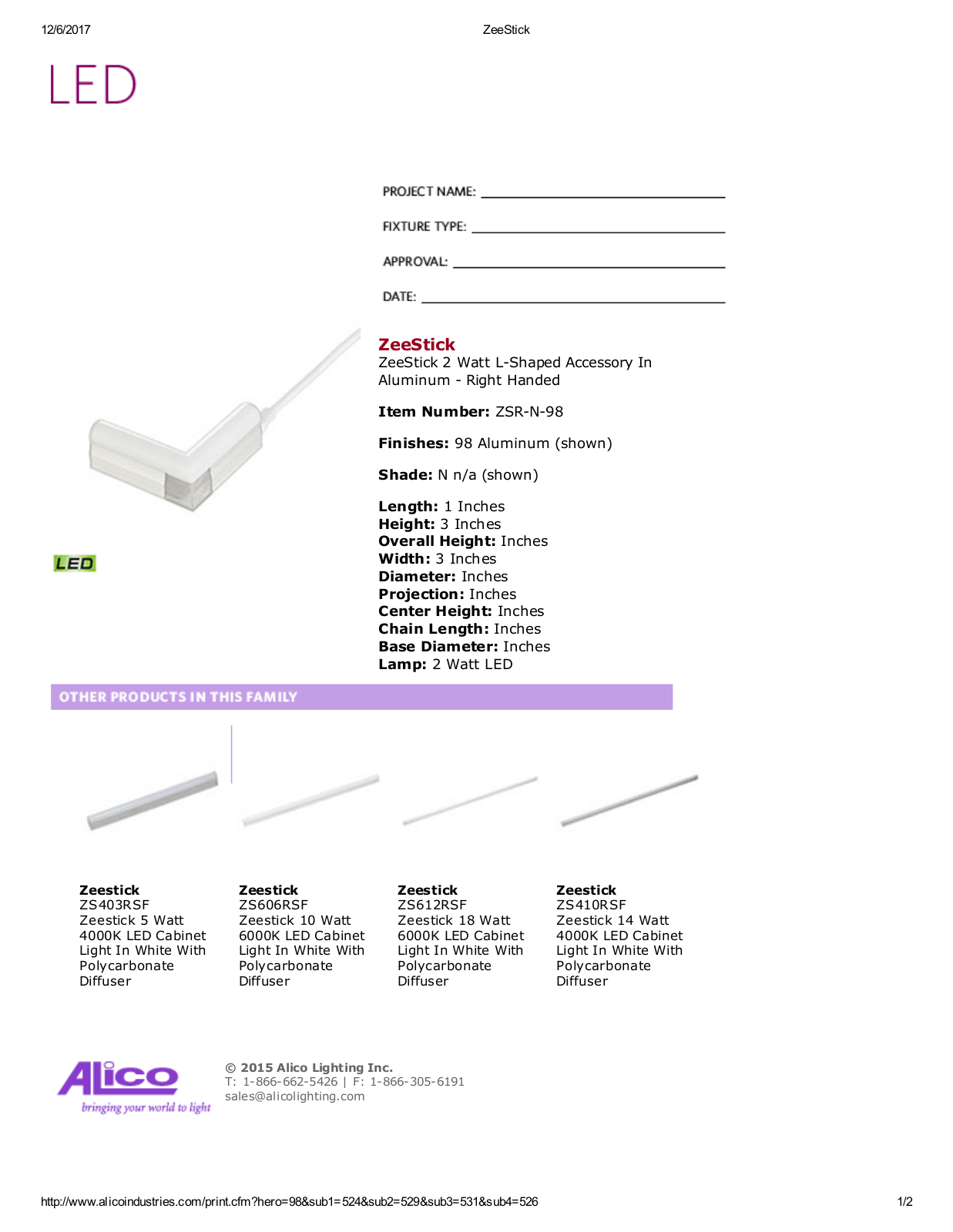 Alico LED1987 Specifications - ManualMachine.com