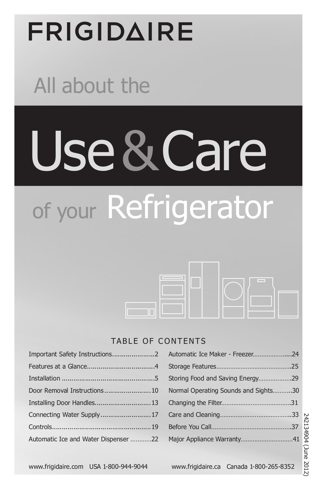 Frigidaire FGHB2844LE, FPHF2399MF, FGHB2869LF, FGHB2844LF, FGHF2344MF User Manual