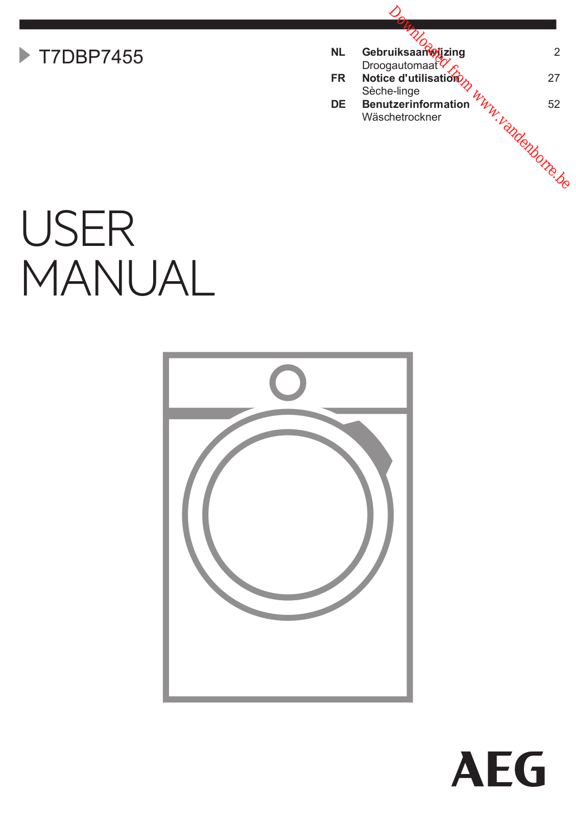 AEG T7DBP7455 User Manual
