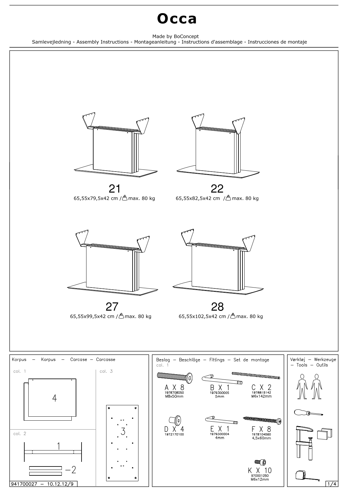 BoConcept 22, 28, 27, 21 Assembly Instruction