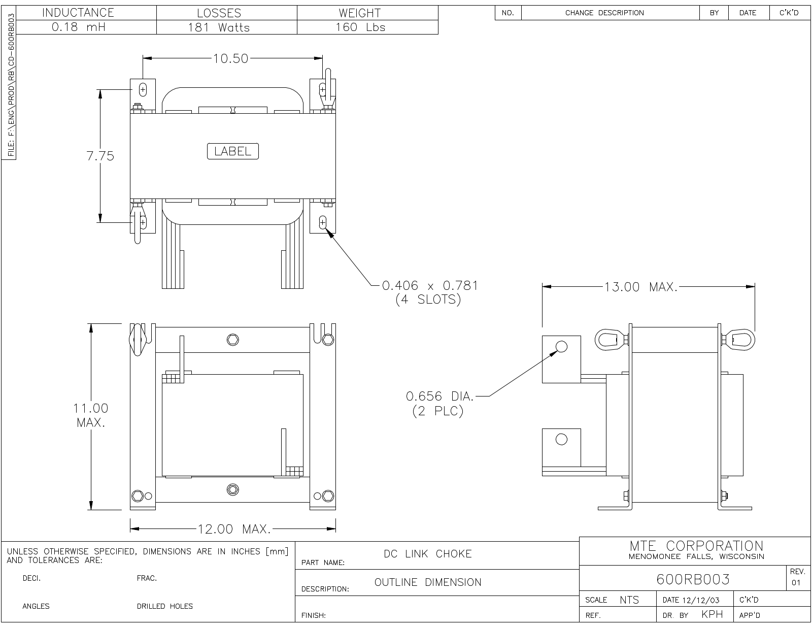 MTE CD 600RB003 CAD Drawings