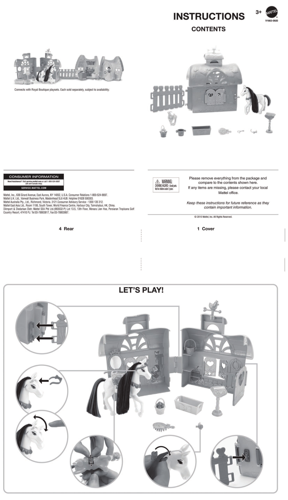 Fisher-Price V1663 Instruction Sheet