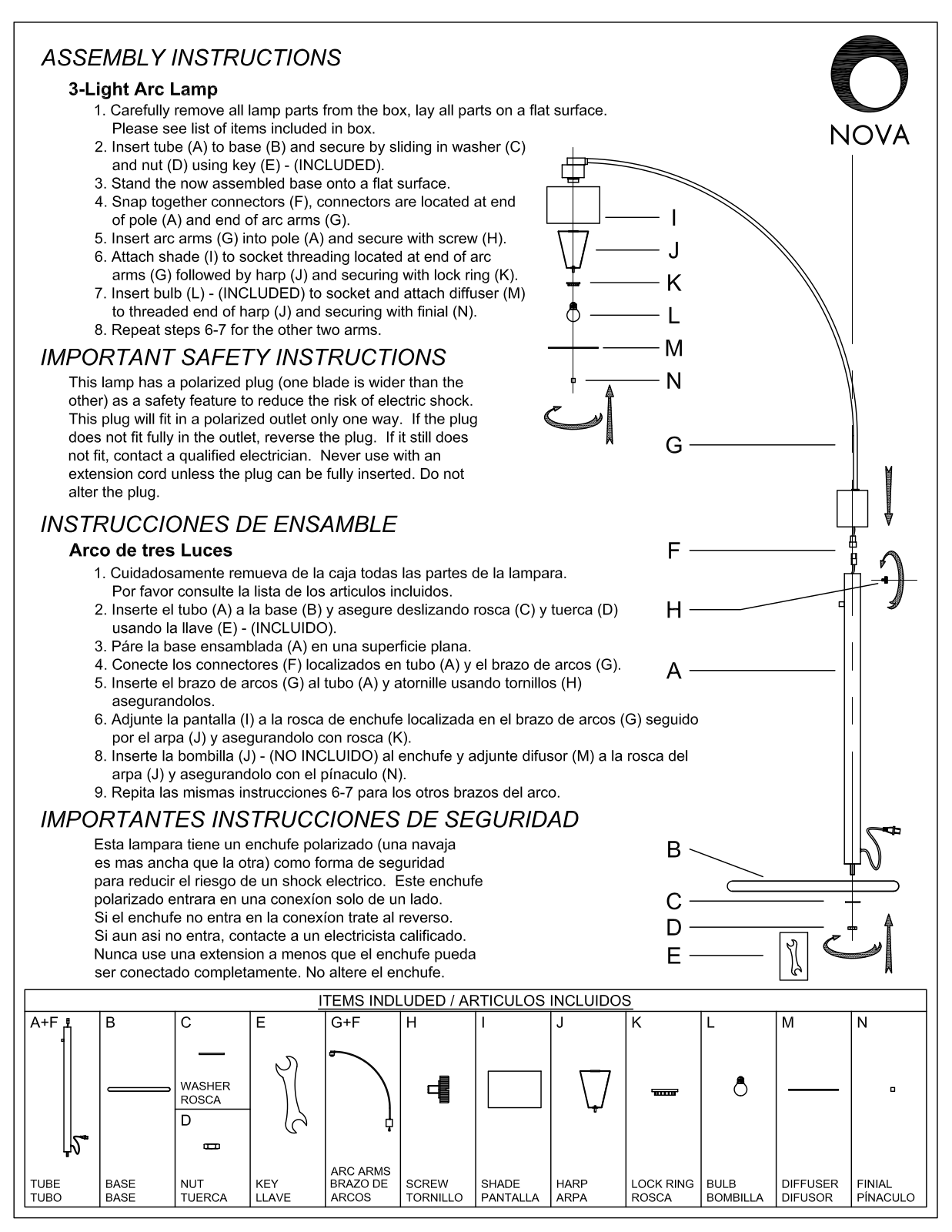 Nova 4212BZ Instruction Manual