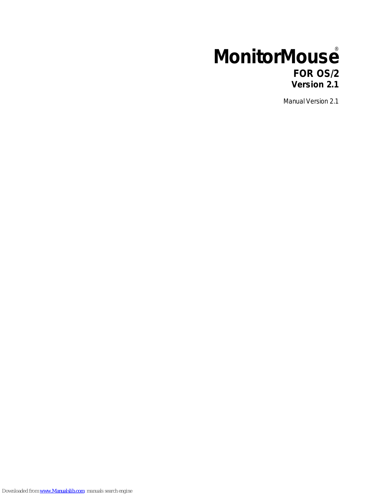 Elo TouchSystems MonitorMouse, MonitorMouse 2.1 User Manual