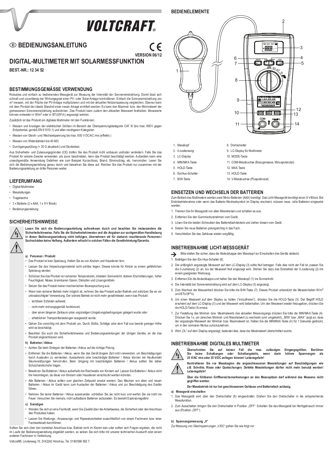 VOLTCRAFT SPM-1 User guide