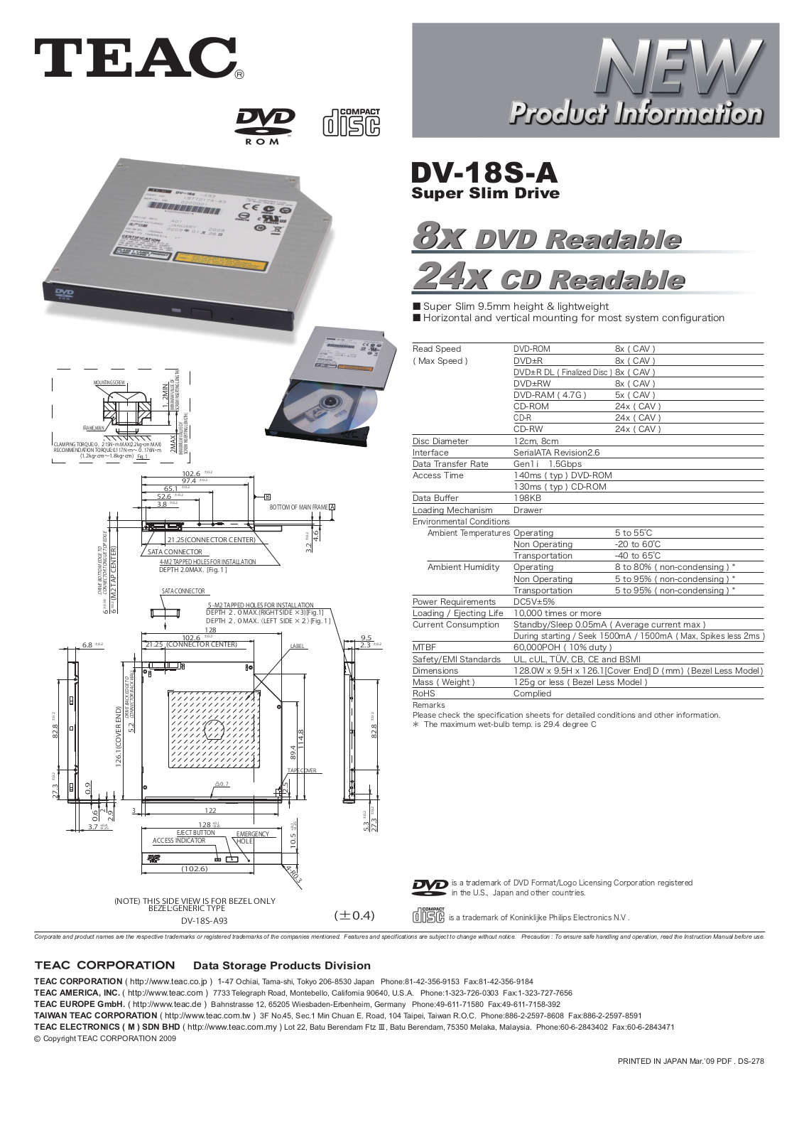 Teac DV-18S-A User Manual