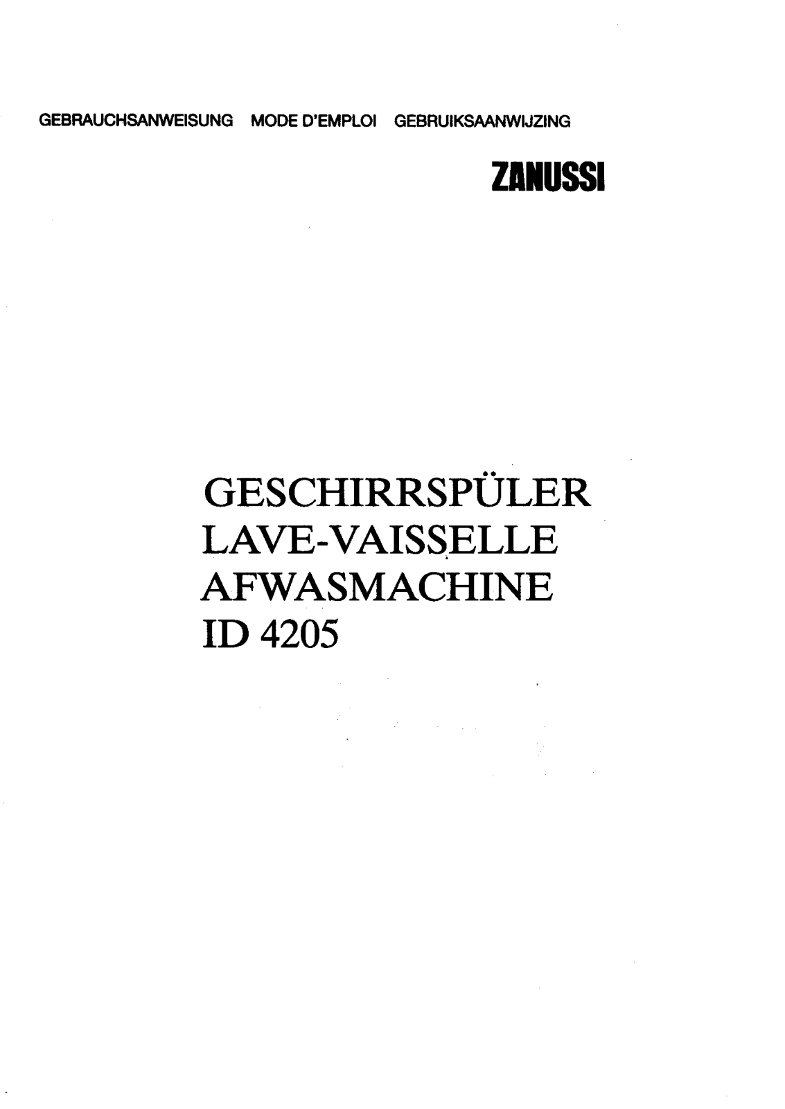 Zanussi ID4205 User Manual