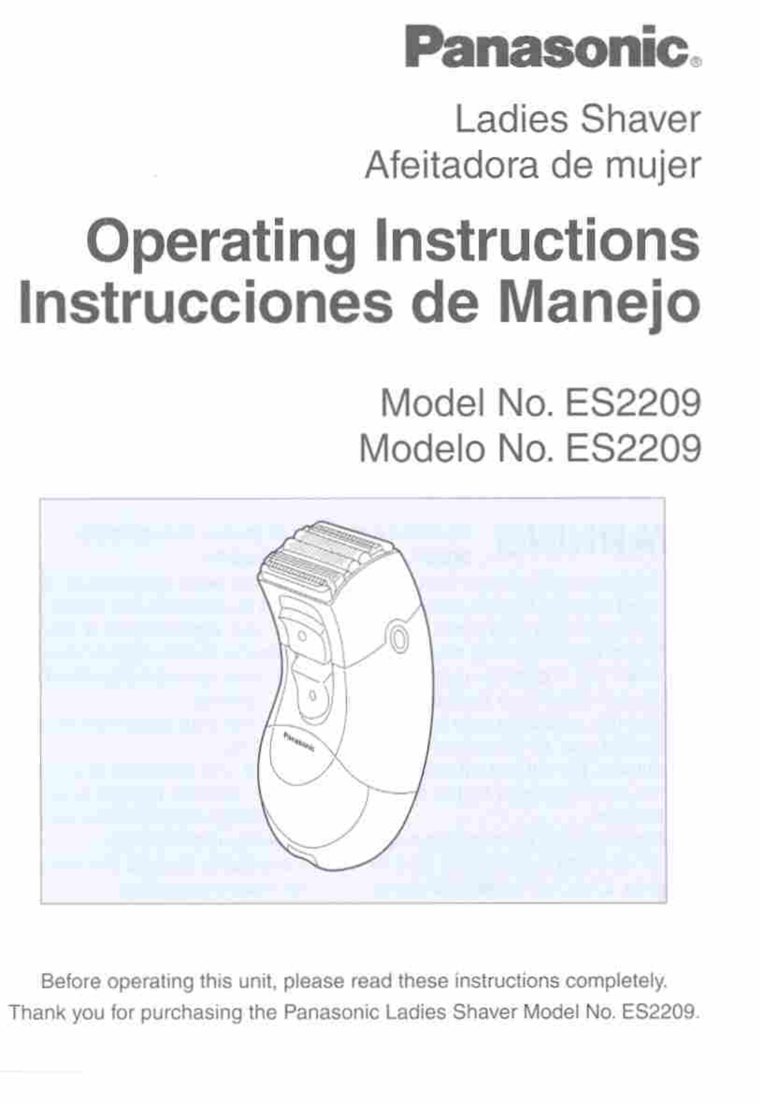 Panasonic ES-2209 User Manual