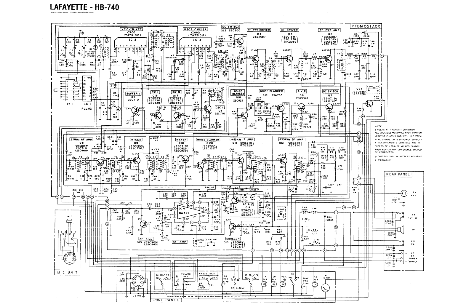 Lafayette HB-740 Schematic