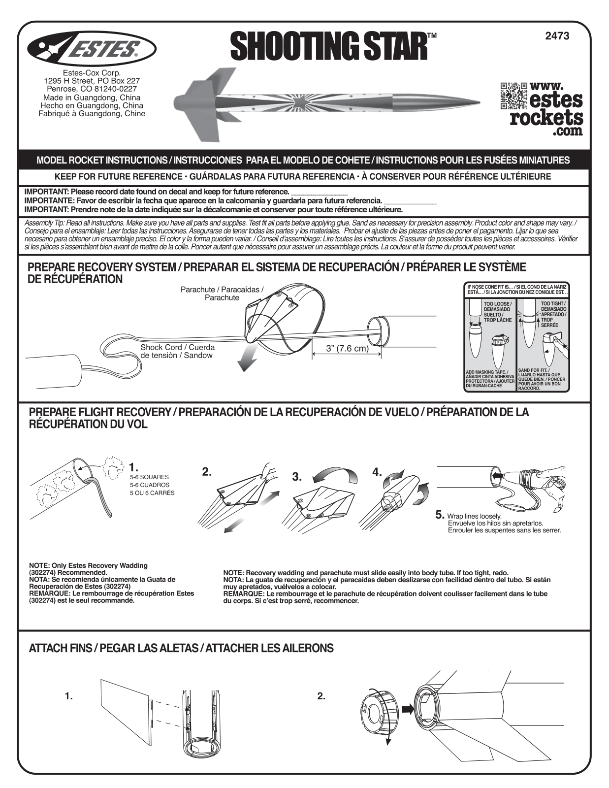 ESTES Shooting Star User Manual