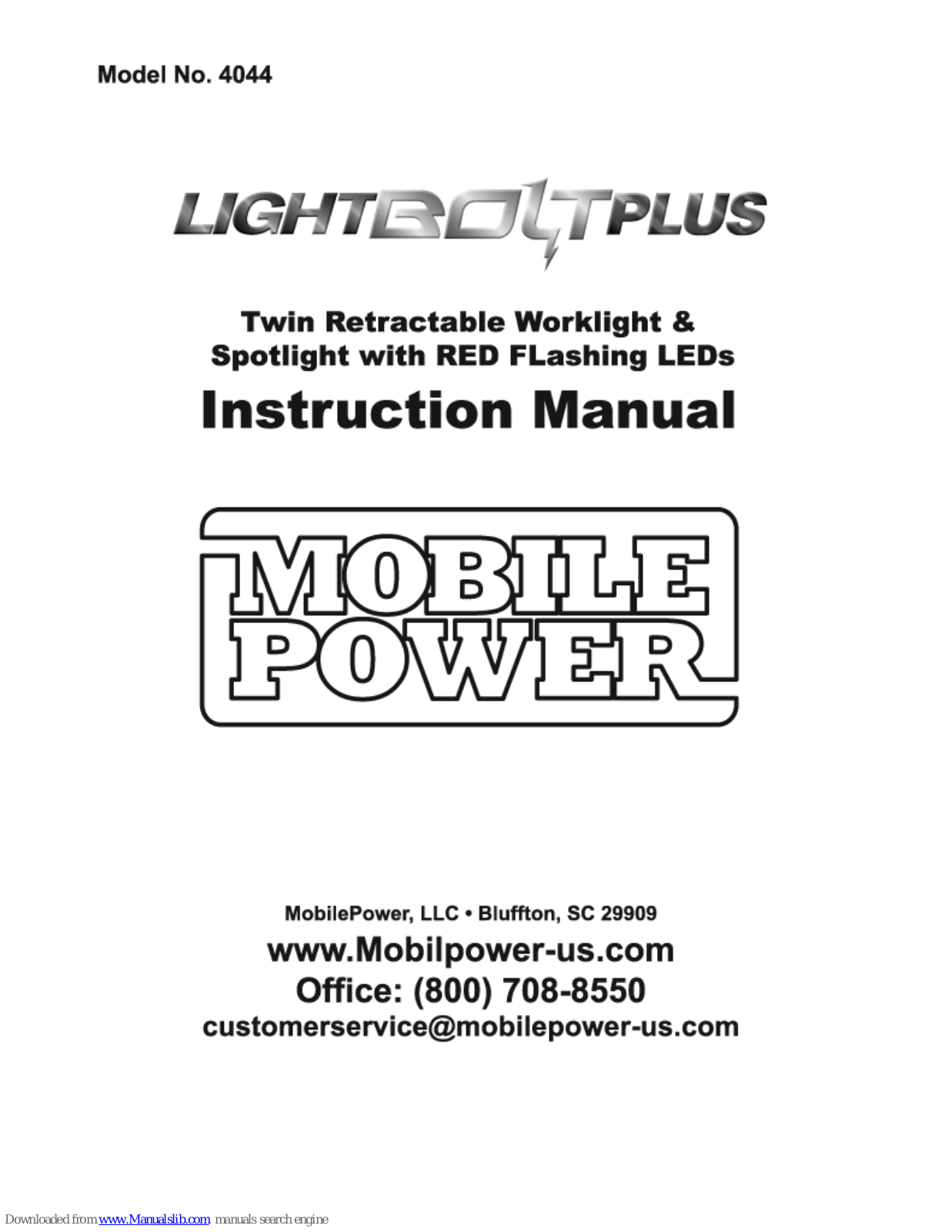 Mobile Power Lightbolt Plus 4044 Instruction Manual - ManualMachine.com