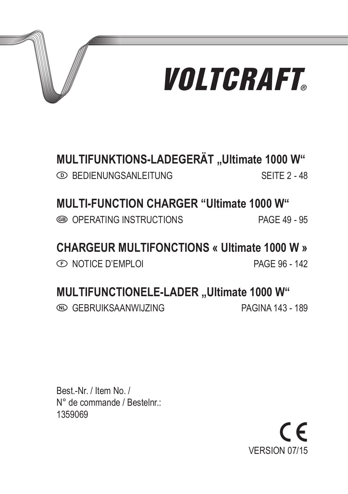 VOLTCRAFT Ultimate 1000 W Operating Instructions