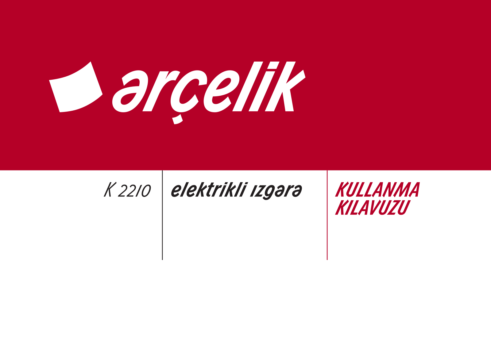 Arçelik K2210 User manual