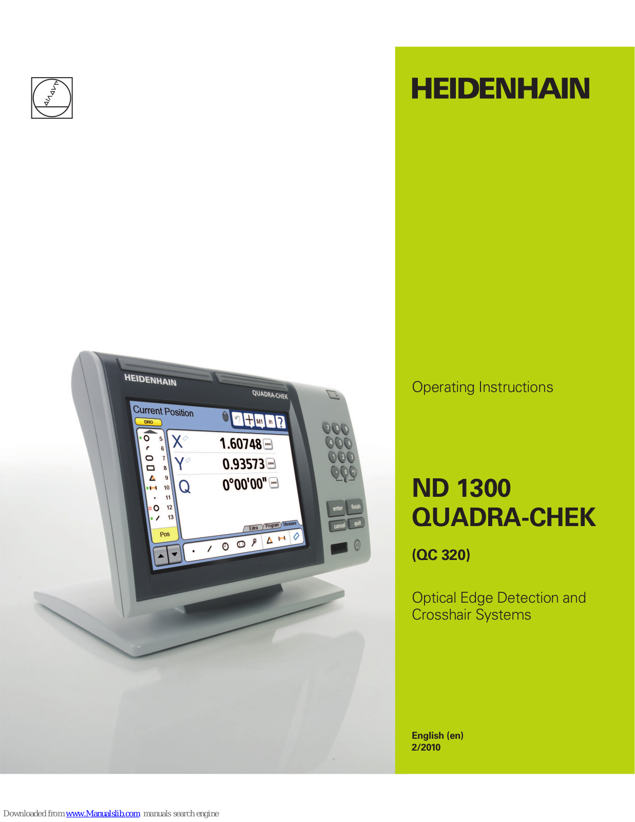 HEIDENHAIN ND 1300 QUADRA-CHEK, QC-320, QC-321, QC-323, QC-324 Operating Instructions Manual