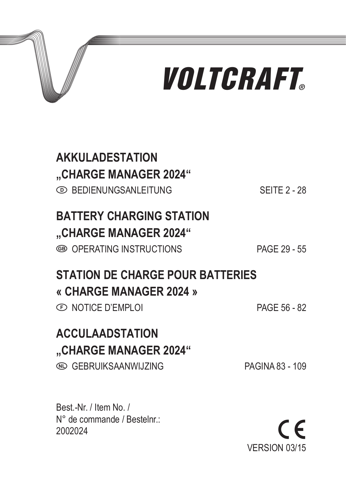 VOLTCRAFT CHARGE MANAGER 2024 User guide