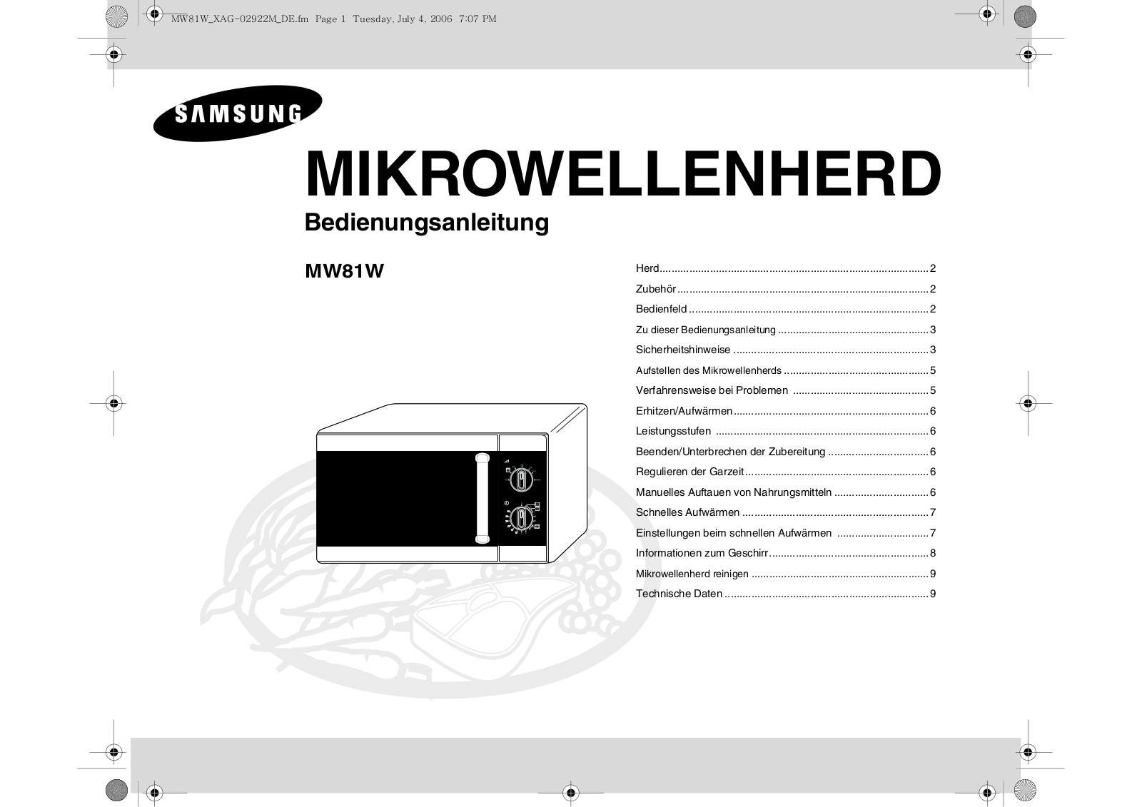 Samsung MW81W User Manual