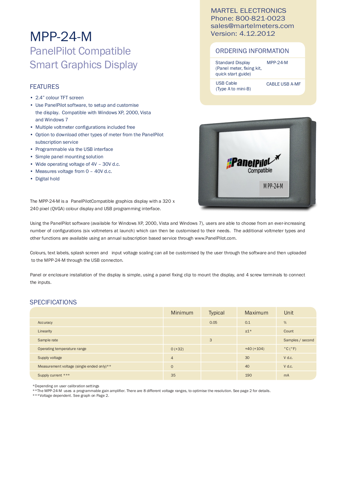 Martel Electronics MPP-24-M User Manual