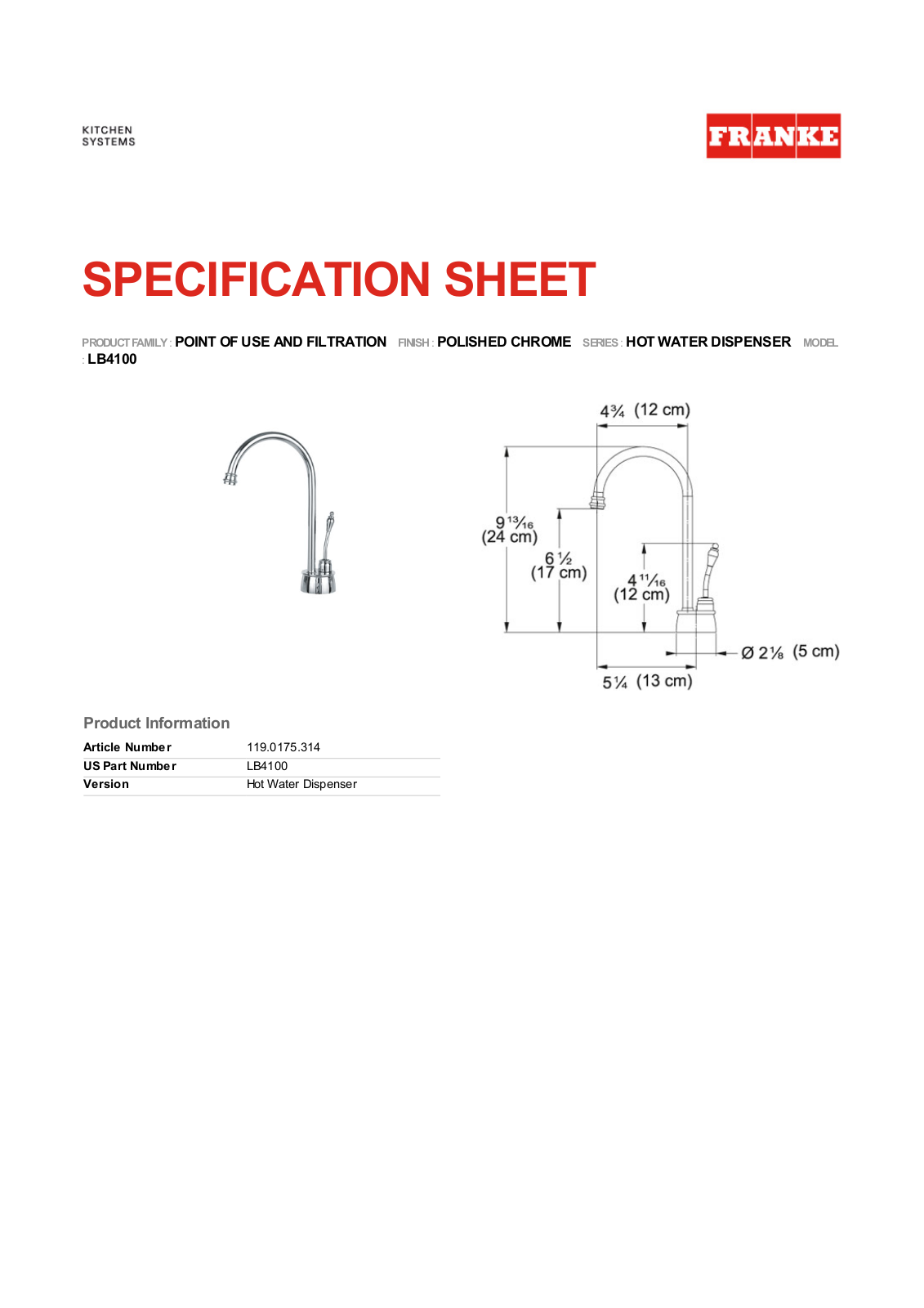 Franke Foodservice LB4100 User Manual