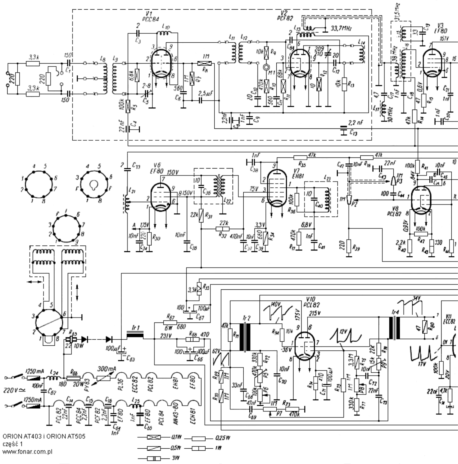 Orion AT-403, AT-505 Schematic