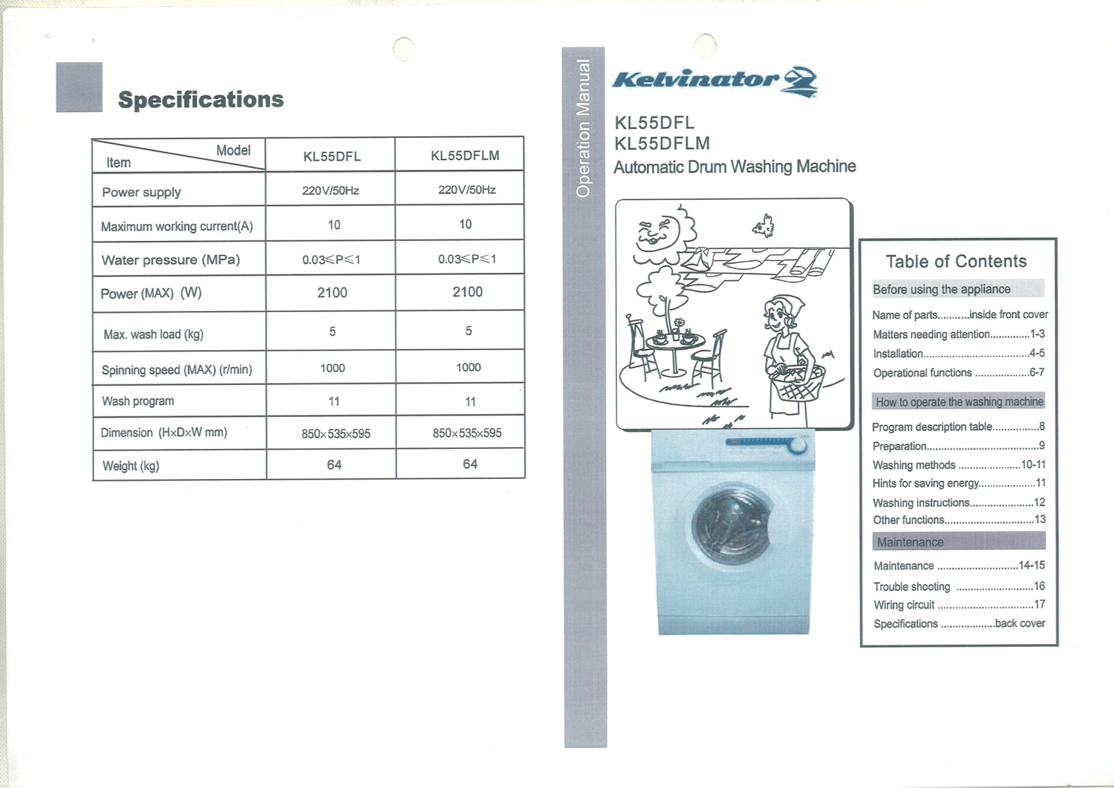 Kelvinator KL55DFL User Manual