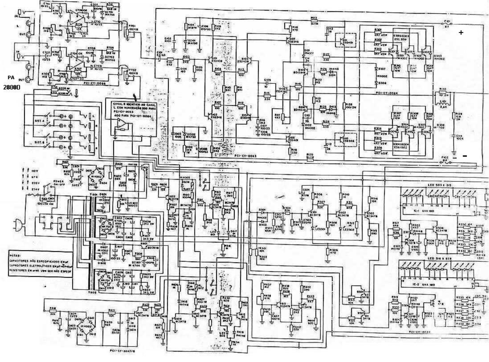 Cygnus PA2800D Schematic