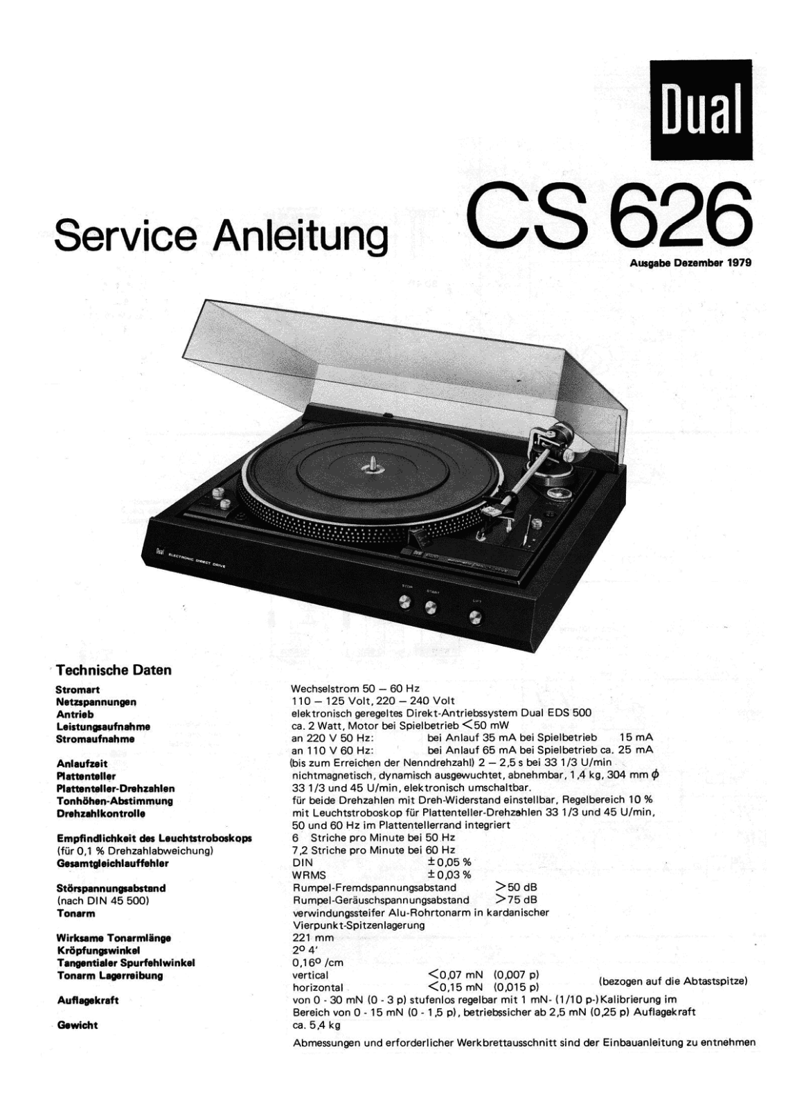 Dual CS-626 Service manual