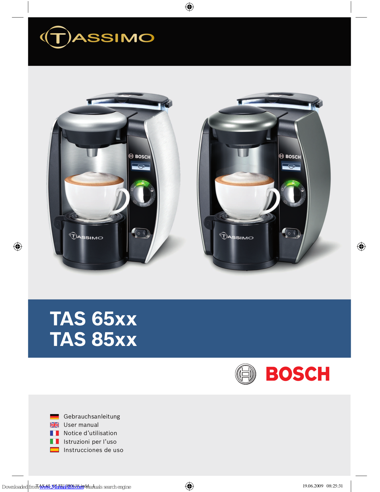 Bosch Tassimo TAS 65xx, Tassimo TAS 85xx User Manual