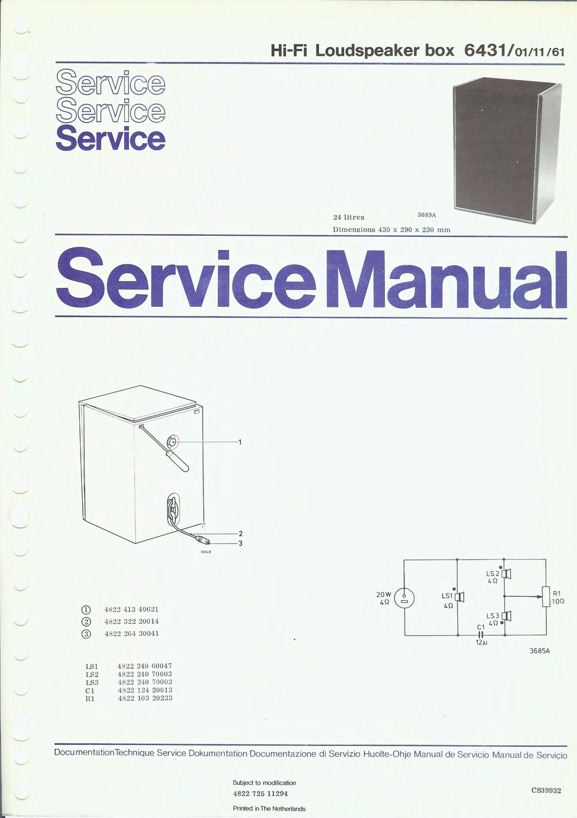 Philips 22-RH-431 Service Manual