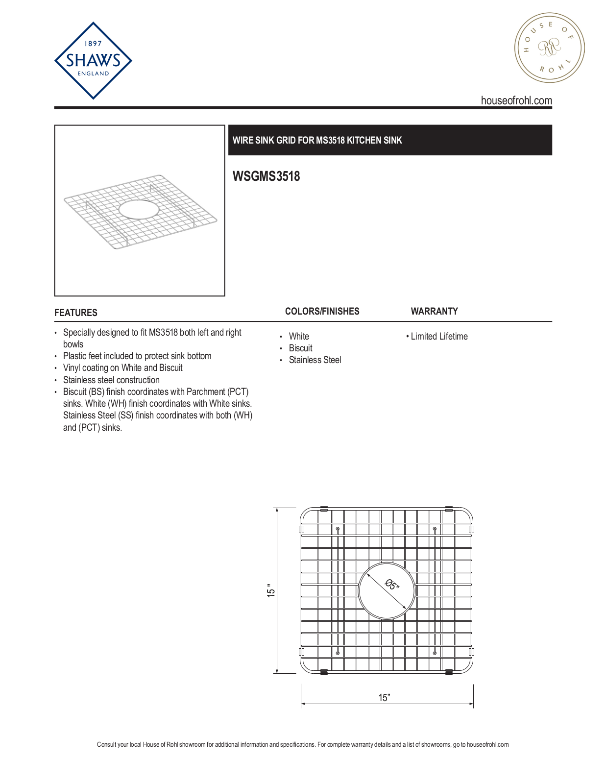 Shaws SHWS1070 Specifications - ManualMachine.com
