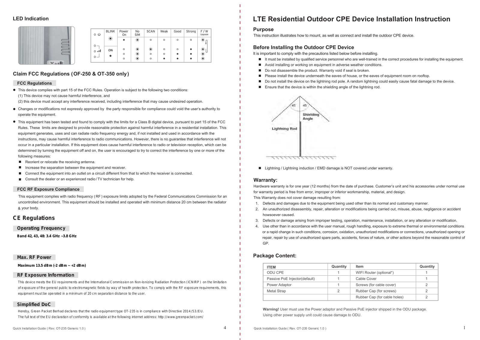 Green Packet Berhad OT235-GP Users Manual