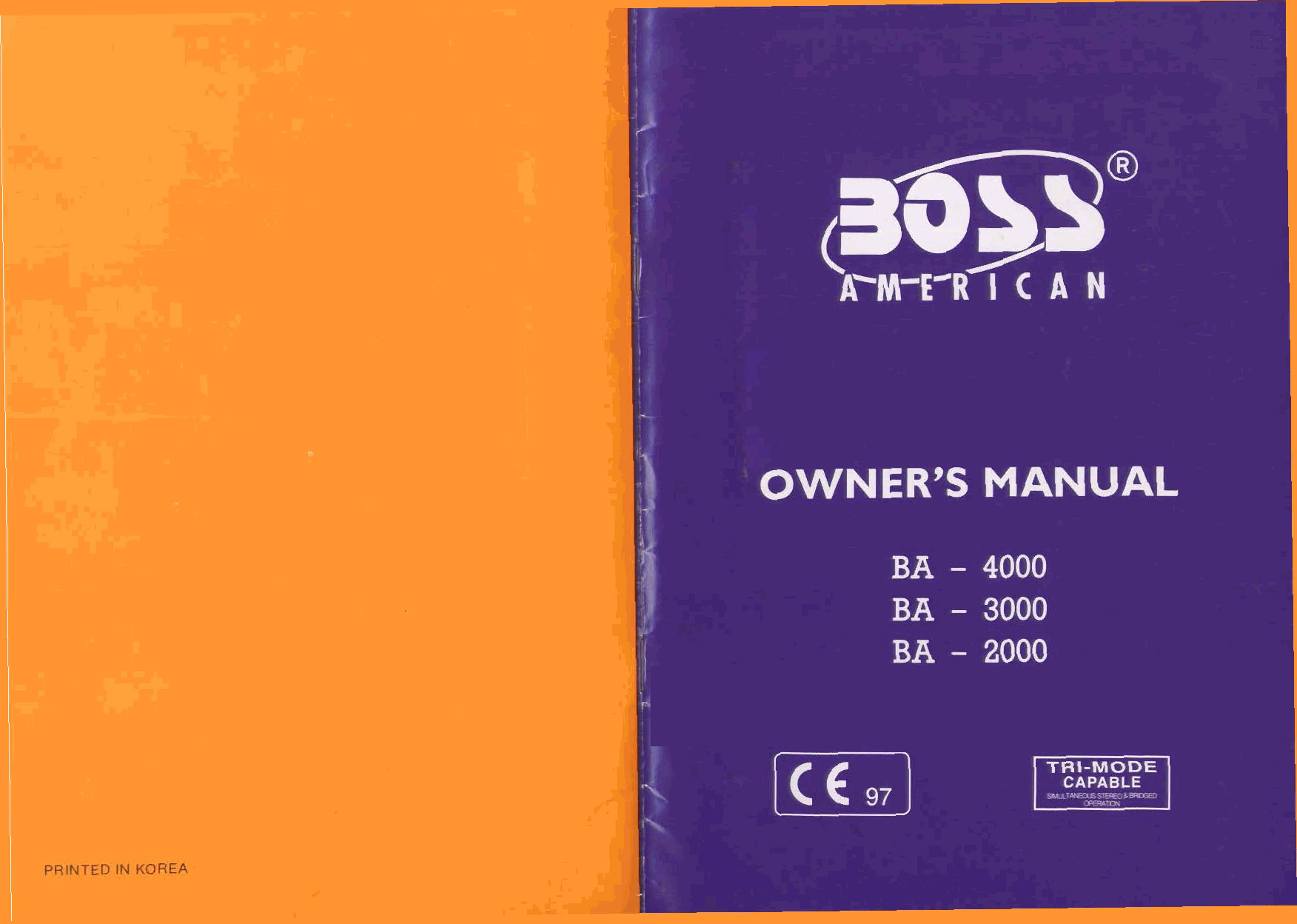 Boss Audio BA-2000, BA-3000, BA-4000 Owner Manual