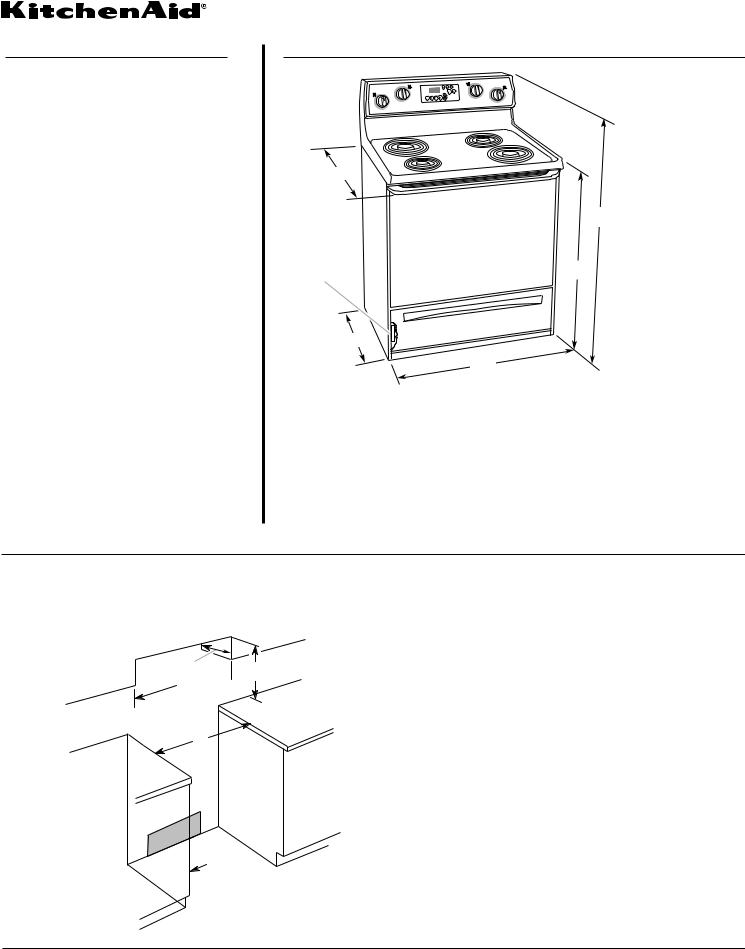 KITCHENAID KERS231X, KERS241X, KERS251X Dimension Guide