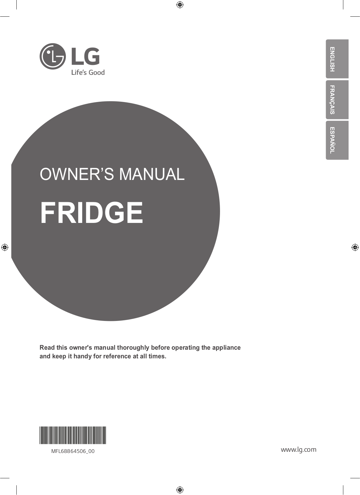 LG GR-B401ELSZ Owner’s Manual