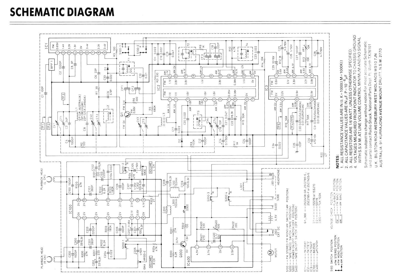 Realistic   RadioShack SCP-24 Schematic