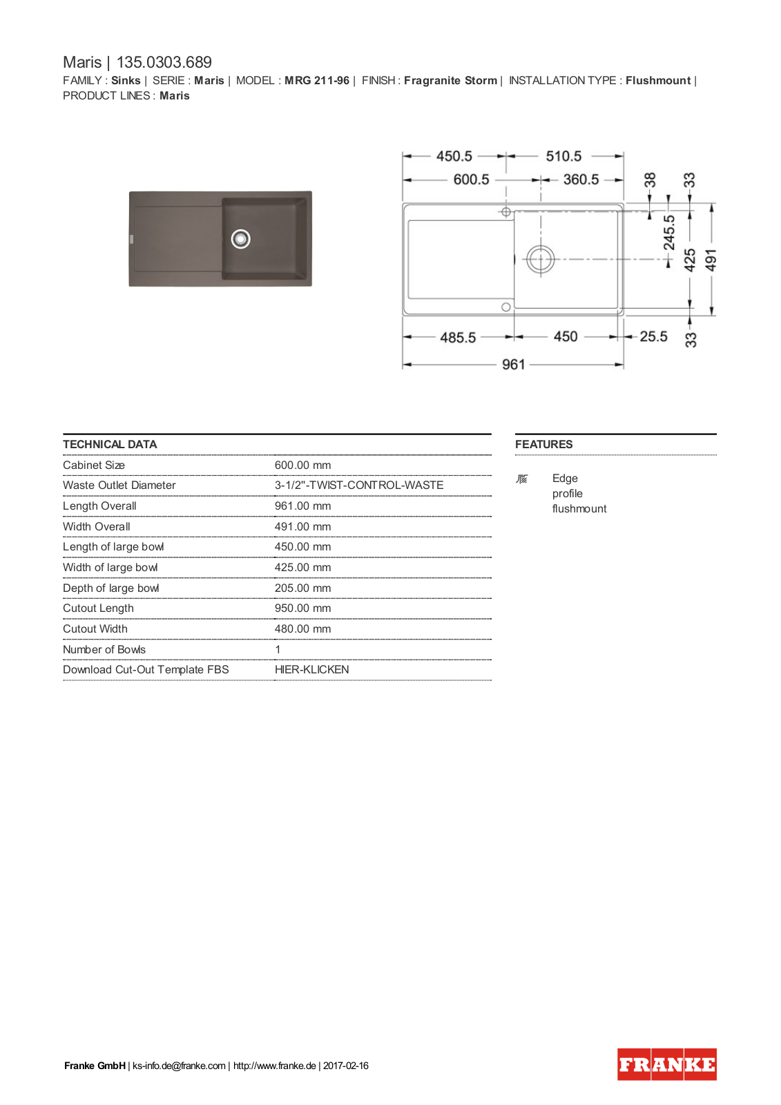 Franke 135.0303.689 Service Manual