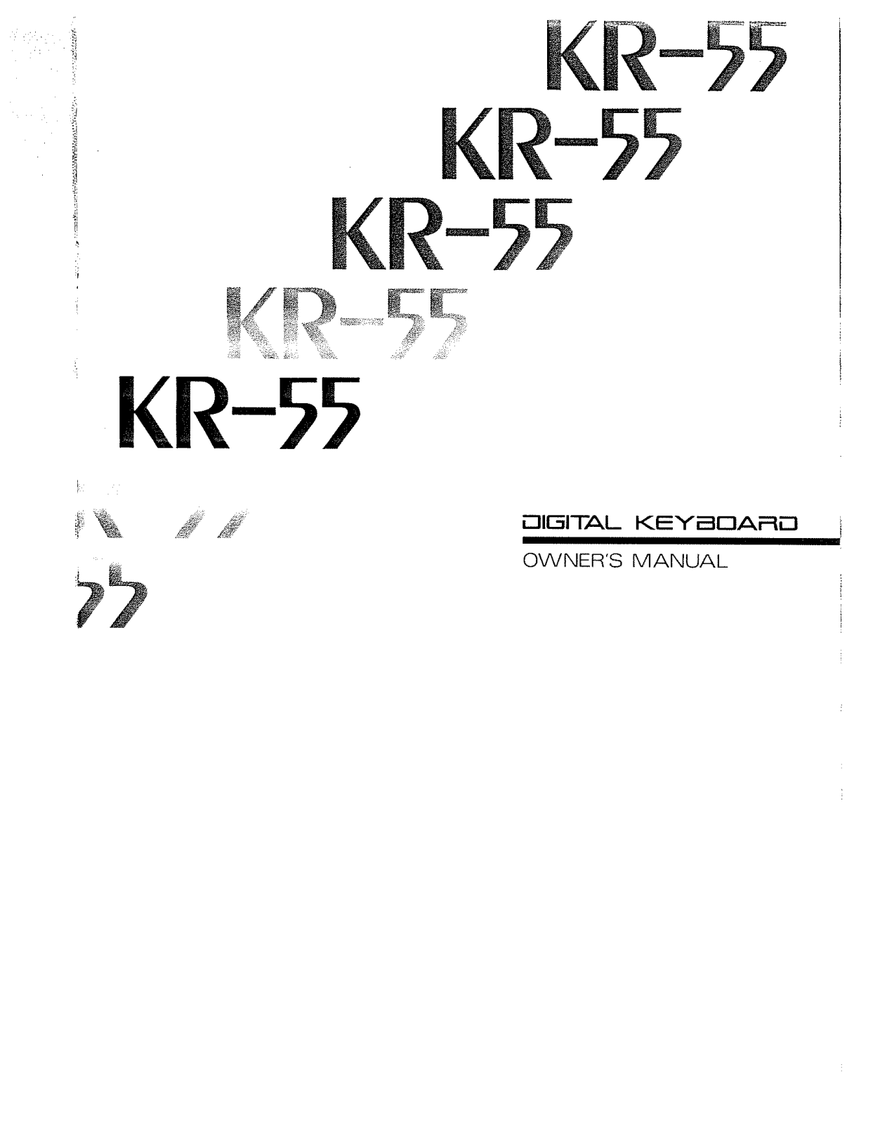 Roland Corporation KR-55 Owner's Manual