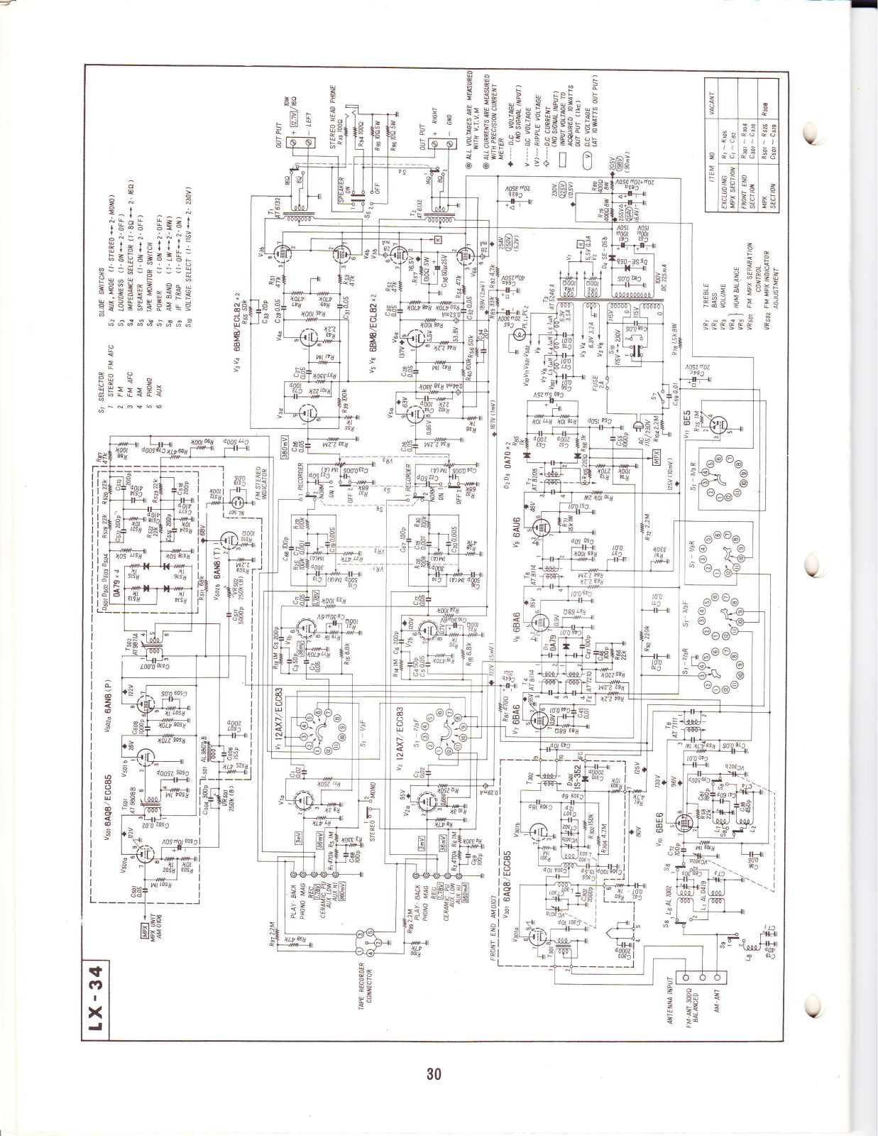 Pioneer LX-34 Schematic