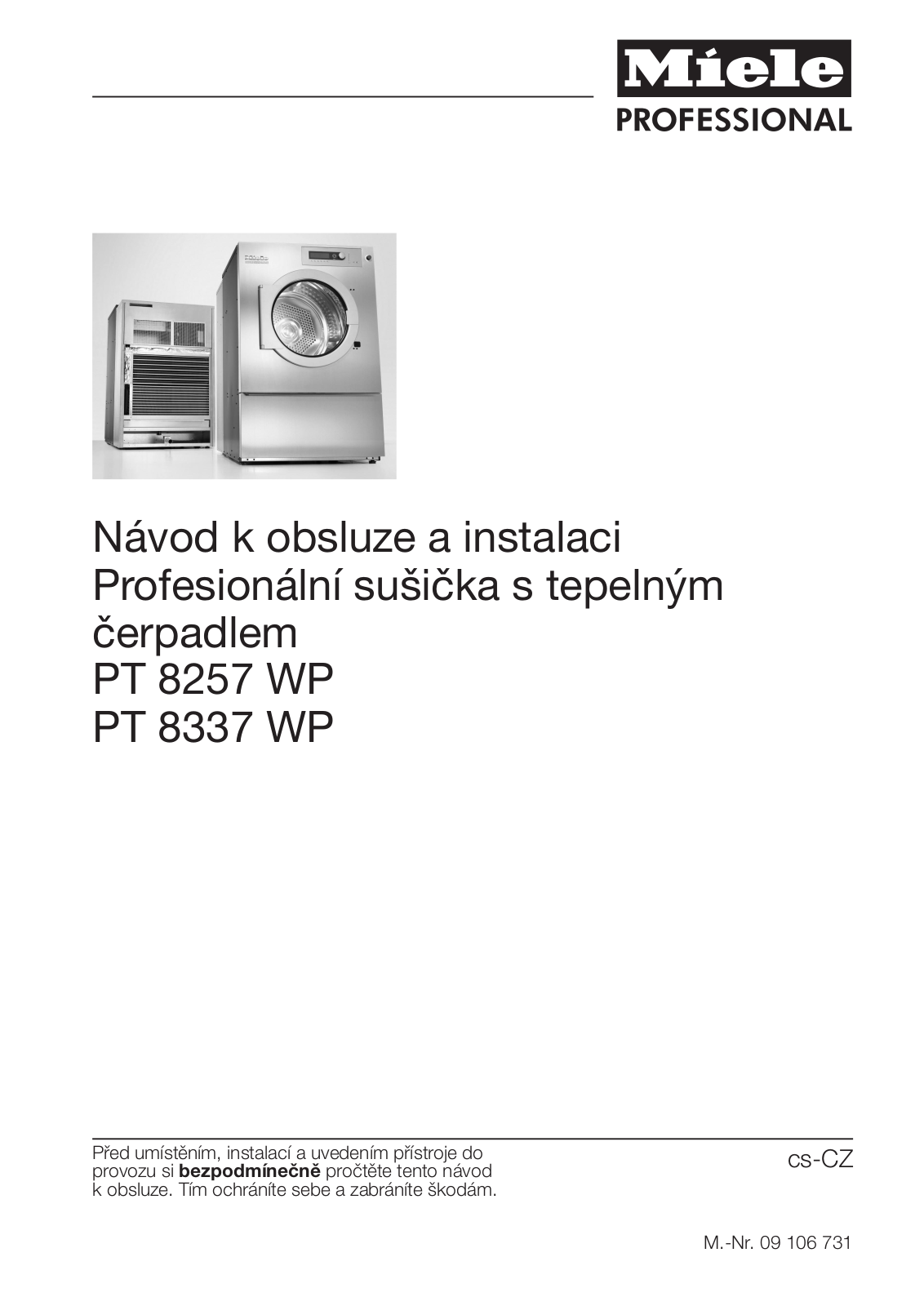 Miele PT 8257 WP, PT 8337 WP User manual