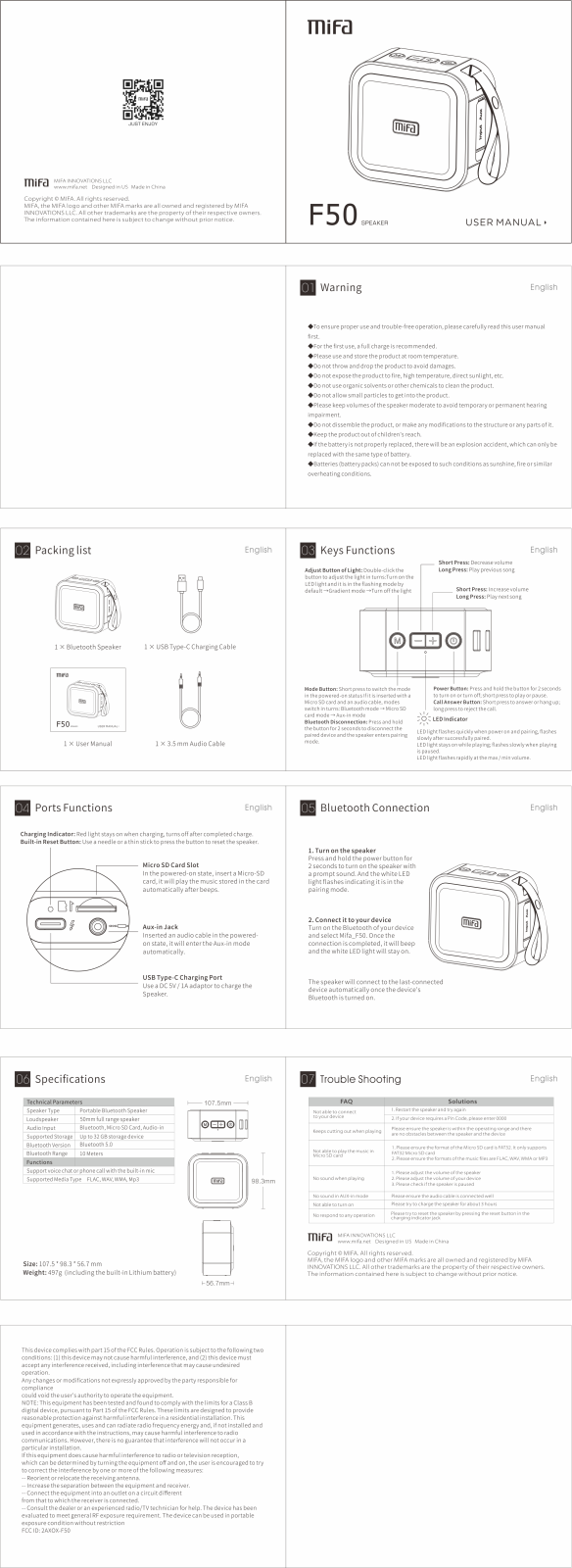 MiFa F50 User Manual - ManualMachine.com